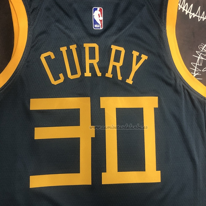 Camiseta Golden State Warriors Stephen Curry NO 30 Ciudad 2018-19 Azul